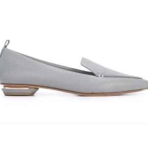 Nicholas Kirkwood Gray Flats with Pointed Toe and Minimalist Design